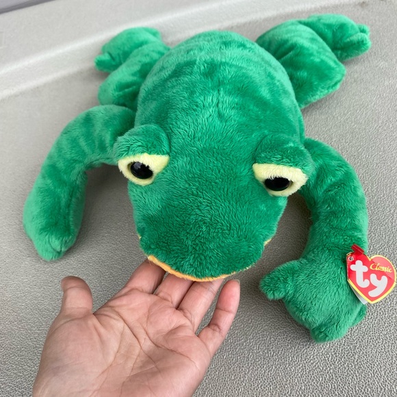 Ty Classic Bayou the Frog 13” Plush Stuffed Animal Toy Croaking Rattle 2003 - Picture 8 of 11